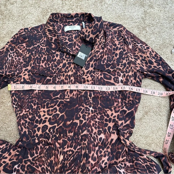 NEW one teaspoon leopard print button up collared jumpsuit boilersuit medium - Picture 5 of 10